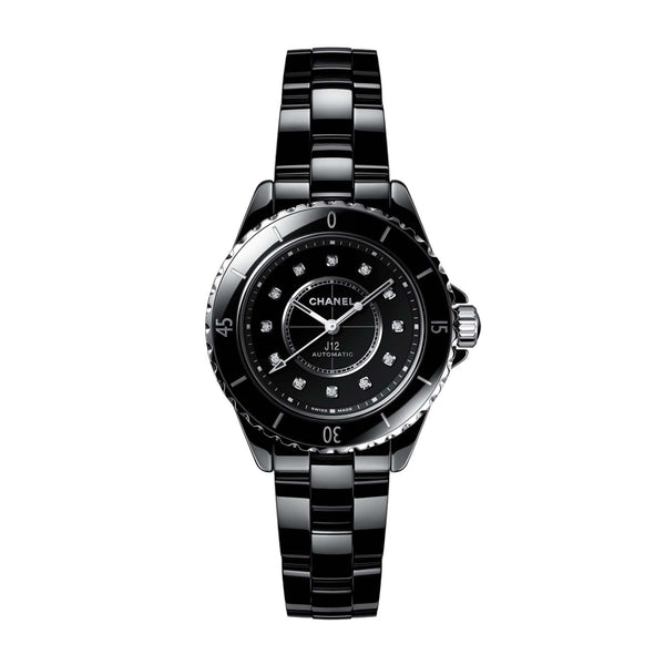 CHANEL H9742 Watch - CHANEL J12 Black Ceramic 33mm Automatic Watch - Luxury Timepiece with Swiss Movement