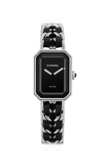 CHANEL H7022 Watch - CHANEL Première Iconic Chain 26mm Black Leather Watch × SS - Luxury Timepiece