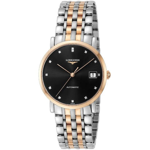 Longines Elegant Black Parallel Import with 2-Year Warranty L4.809.5.57.7