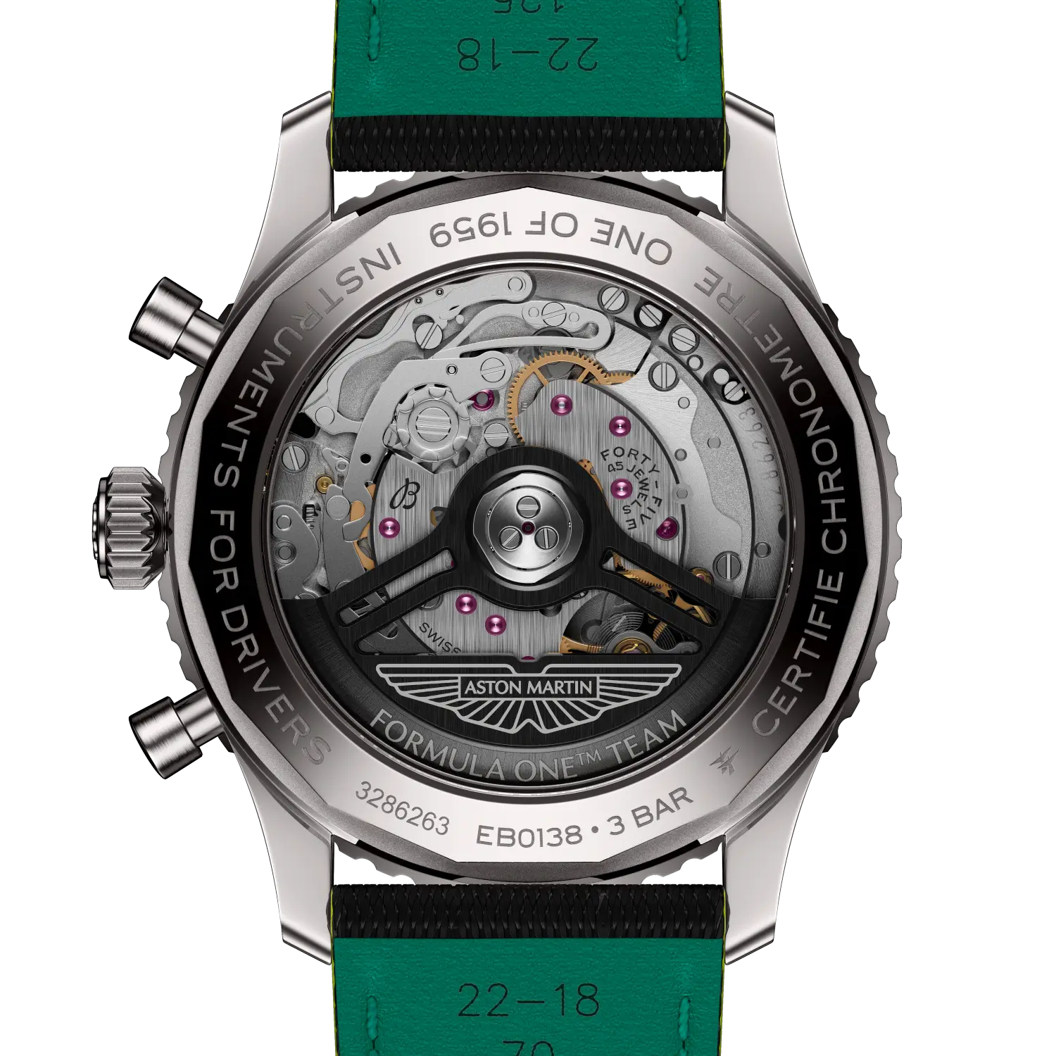 Breitling EB01381A1B1X1 Watch - B01 Aston Martin Aramco Formula ONE team (Image 4)