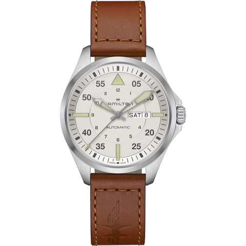 Hamilton H64635550 Watch - Khaki Aviation Pilot Day Date Auto
