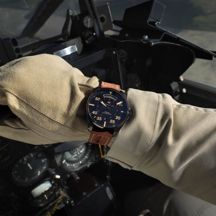 Hamilton H64605531 Watch - Khaki Aviation Day Date Auto (Image 6)