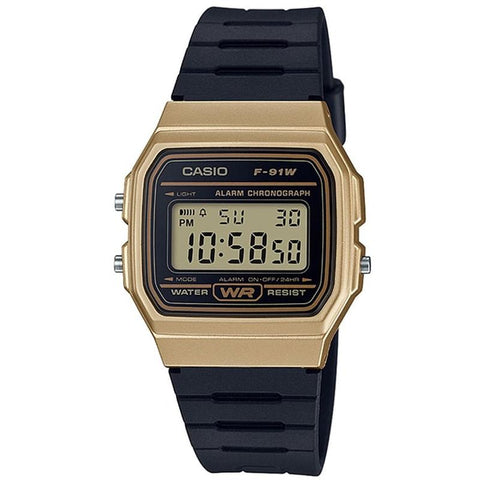 CASIO CASIO Collection Black x Gold Gold F-91WM-9AJH