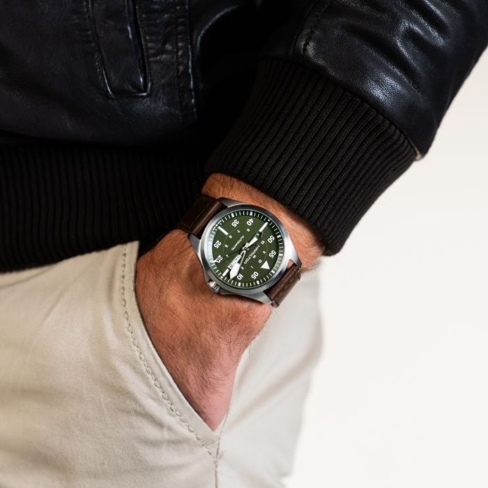 Hamilton H64635560 Watch - Khaki Aviation Pilot Day Date Auto (Image 7)