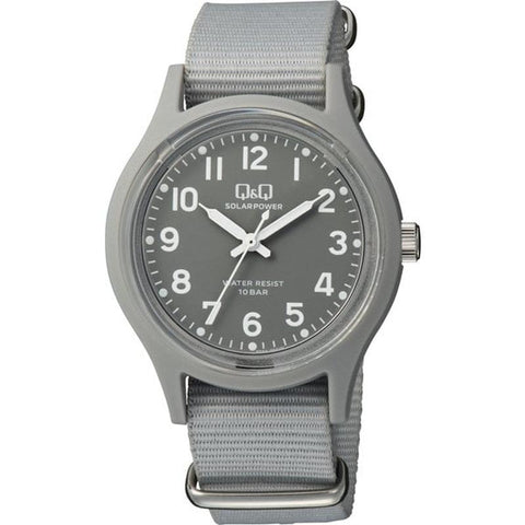 Q&Q Nano Analog Solar Watch with 10 ATM Water Resistance and Nylon Strap, E05A-004VK