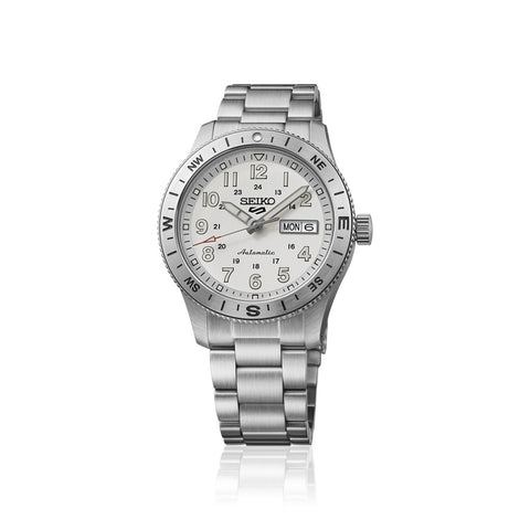 SEIKO 5 Sports HDB007K1 Men's Silver Stainless Steel Watch 41mm