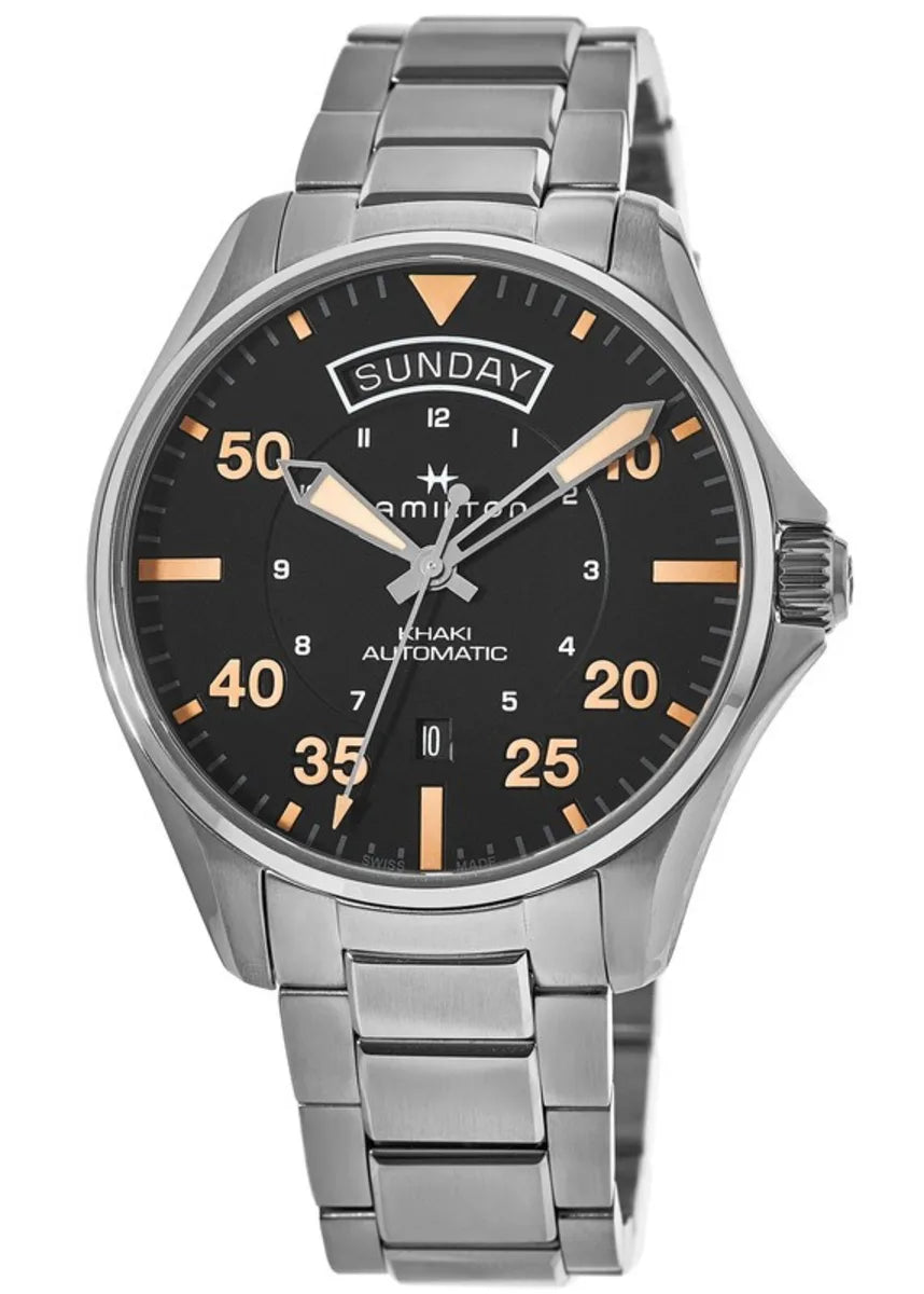 Hamilton H64645131 Watch - Khaki Aviation Day Date Auto (Image 7)