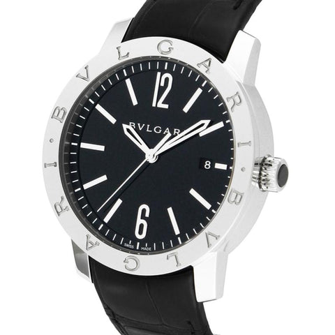 BVLGARI Men's Watch with Leather Strap, Parallel Import, 2-Year Warranty - BB41BSLD