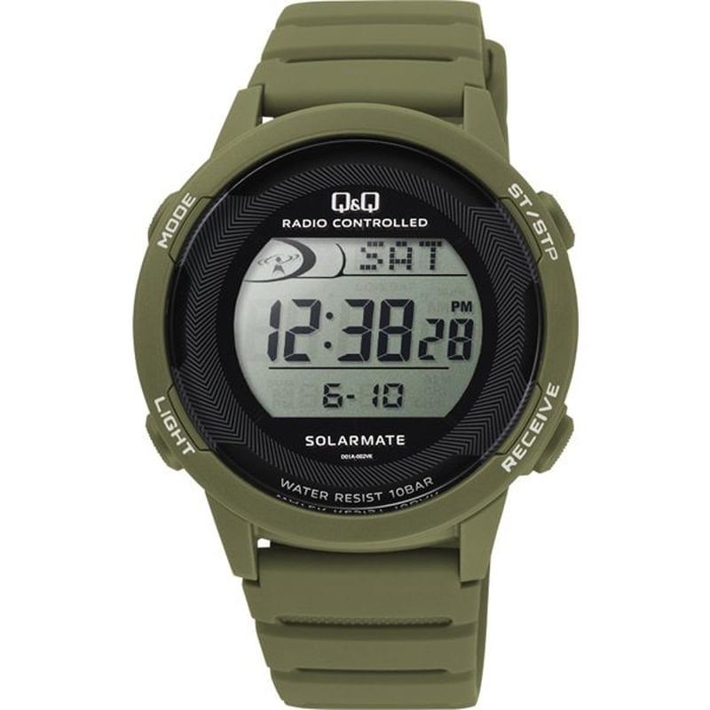 CITIZEN Y-D01A-003VK Watch - Q&Q Men's Digital Solar Radio Wave Waterproof Watch with Urethane Strap & Date Feature, Model