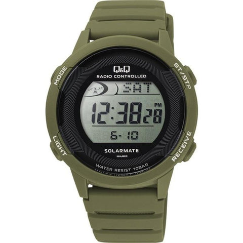 CITIZEN Y-D01A-003VK Watch - Q&Q Men's Digital Solar Radio Wave Waterproof Watch with Urethane Strap & Date Feature, Model
