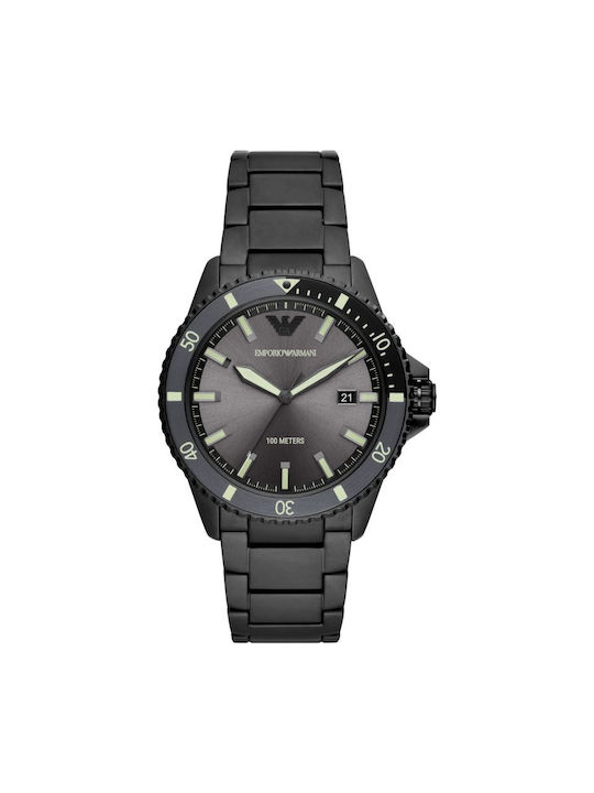 EMPORIO ARMANI AR11398 Watch - Emporio Armani Diver 42mm Date Quartz Watch - Stylish Black Design for Men
