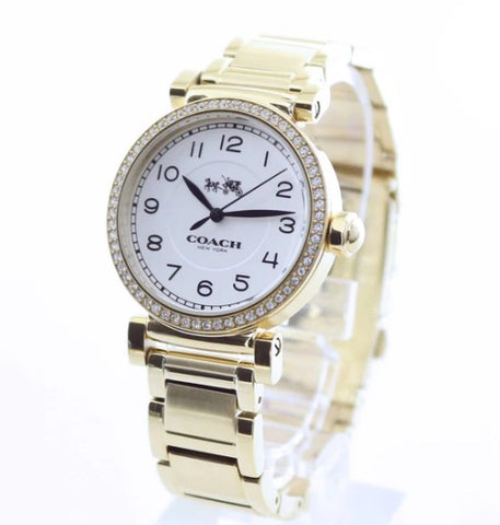 COACH 14502397 Watch - Madison White Handbag with 2 Year Warranty, Luxurious Design, Versatile Style for Everyday Elegance