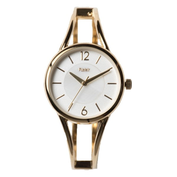 plaisir NTK-270 Watch - Nickel-Free Bangle Watch in Gunmetal/Black - Stylish and Durable Accessory
