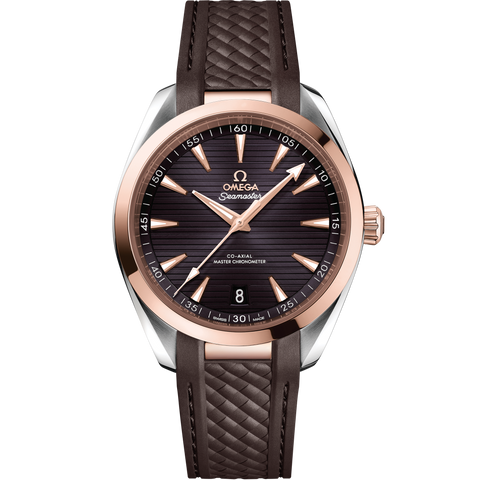 OMEGA Seamaster Aqua Terra 150M 220.22.41.21.06.001 41mm Steel Sedna Gold Automatic Rubber Strap Watch