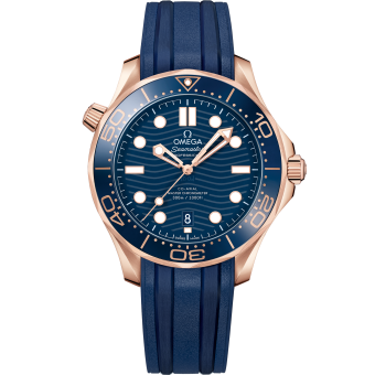 OMEGA 210.62.42.20.03.001 SEAMASTER DIVER 300M 42 mm, Sedna™ gold on rubber strap
