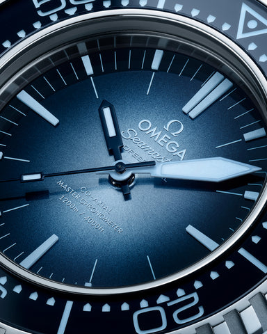 OMEGA 227.32.55.21.03.001 Seamless Co-Axial Movement 18K Sedna Gold Case Blue Dial Leather Strap