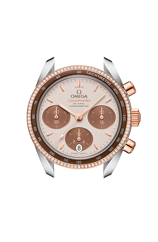 OMEGA 324.28.38.50.02.002 SPEEDMASTER 38 38 mm, steel ‑ Sedna™ gold on leather strap