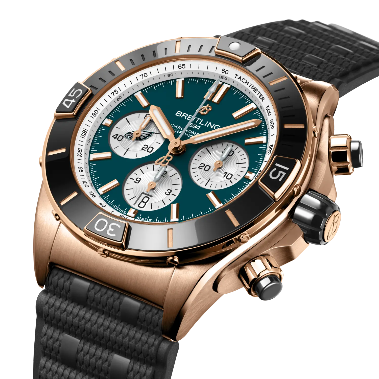 Breitling RB01366A1L3S1 Watch - Super Chronomat B01 Chronograph 44 NFL Philadelphia Eagles (Image 2)