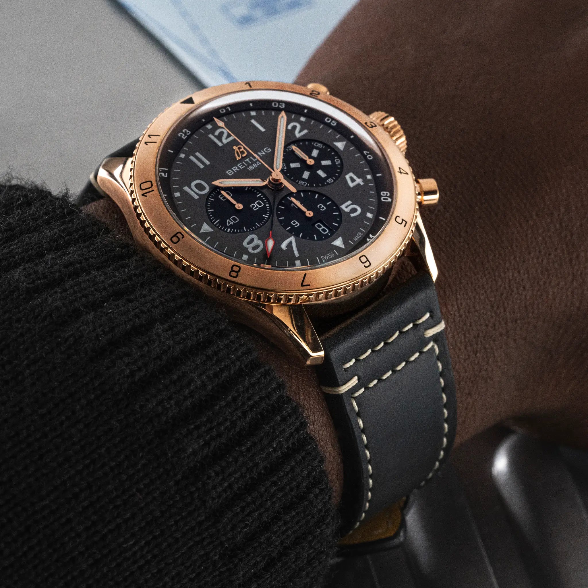 Breitling RB04451A1B1X1 Watch - B04 GMT 46 P-51 Watch Japan Official (Image 5)