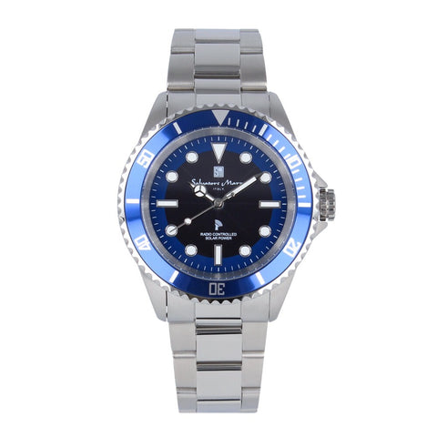 Salvatore Marra SM22110-SSBL Elegant Stainless Steel Design Quartz Movement Water Resistant Stylish Timepiece