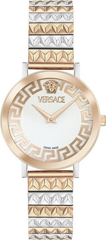 VERSACE VE9A00324 Luxury Swiss Quartz Movement Elegant Stainless Steel Case Stylish Leather Strap