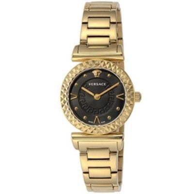 VERSACE VEAA00518 Watch - Mini Vanity with 2 Year Warranty, Elegant Black Design, Perfect for Travel and Everyday Use