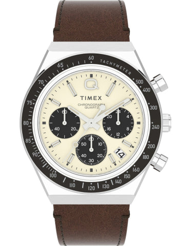 TIMEX TW2V42800 Q Timex 1-Year Warranty Beige Watch - Genuine TIMEX Product with Stylish Design and Durability