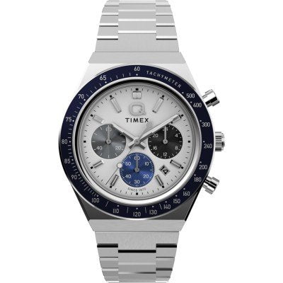 TIMEX TW2Y36200 TIMEX Q Timex Chronograph - 1-Year Warranty, Stylish White Design [Genuine Product]