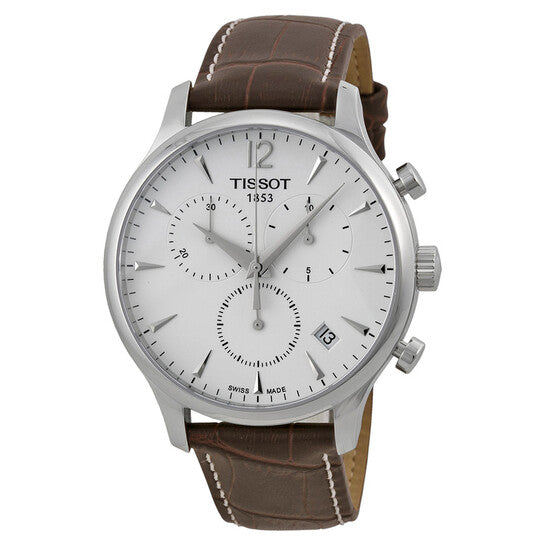 TISSOT T0636171603700 Watch - Tradition Chrono SI Calf Dial: White, Swiss Made Chronograph with Date Function
