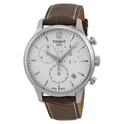 TISSOT T0636171603700 Watch - Tradition Chrono SI Calf Dial: White, Swiss Made Chronograph with Date Function