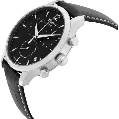 TISSOT T063.617.16.057.00 Watch - T0636171605700 Tradition Chrono Black Calf Leather Watch - Parallel Import