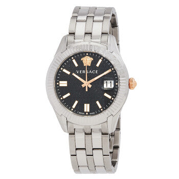 VERSACE VEBV00519 Watch - V Race Dual Time Watch with Black Dial, 2 Year Warranty, Stylish Design for Everyday Wear