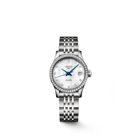 LONGINES Record L2.320.0.87.6 Automatic 26mm Mother-of-Pearl Dial Stainless Steel COSC Watch