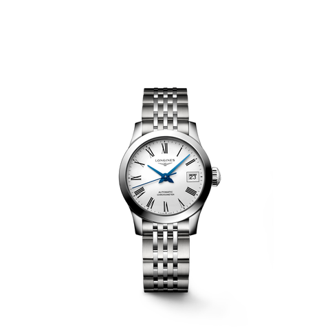 LONGINES Record L2.320.4.11.6 Automatic 26mm Stainless Steel White Dial Watch