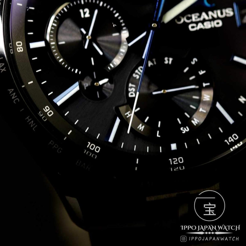 CASIO OCEANUS MANTA ALL BLACK DLC OCW-S5000B-1AJF Men's Watch - IPPO JAPAN WATCH 